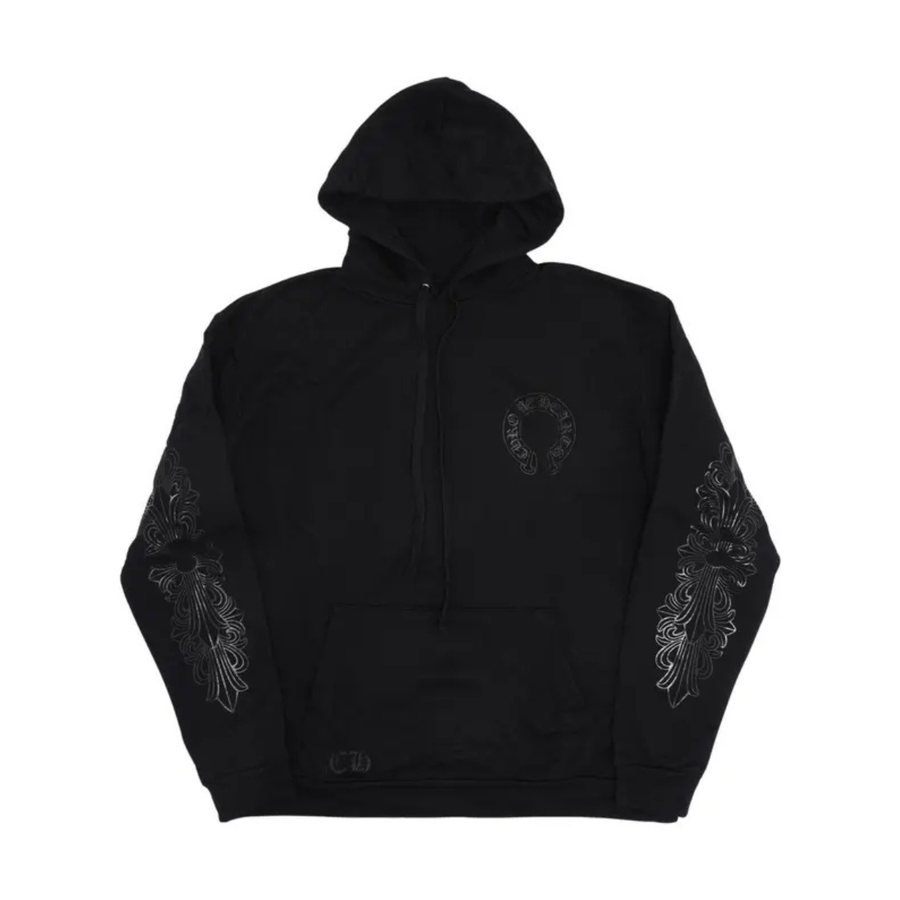 CHROME HEARTS HOODIE 'FLORAL HORSESHOE BLACK'