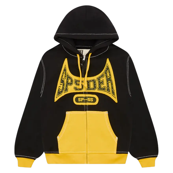 SP5DER HOODIE 'TF ZIP BLACK YELLOW'