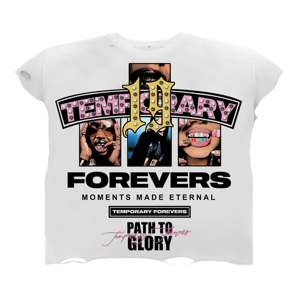 TEMPORARY FOREVERS TEE 'ETERNAL SHINE CUTOFF WHITE'