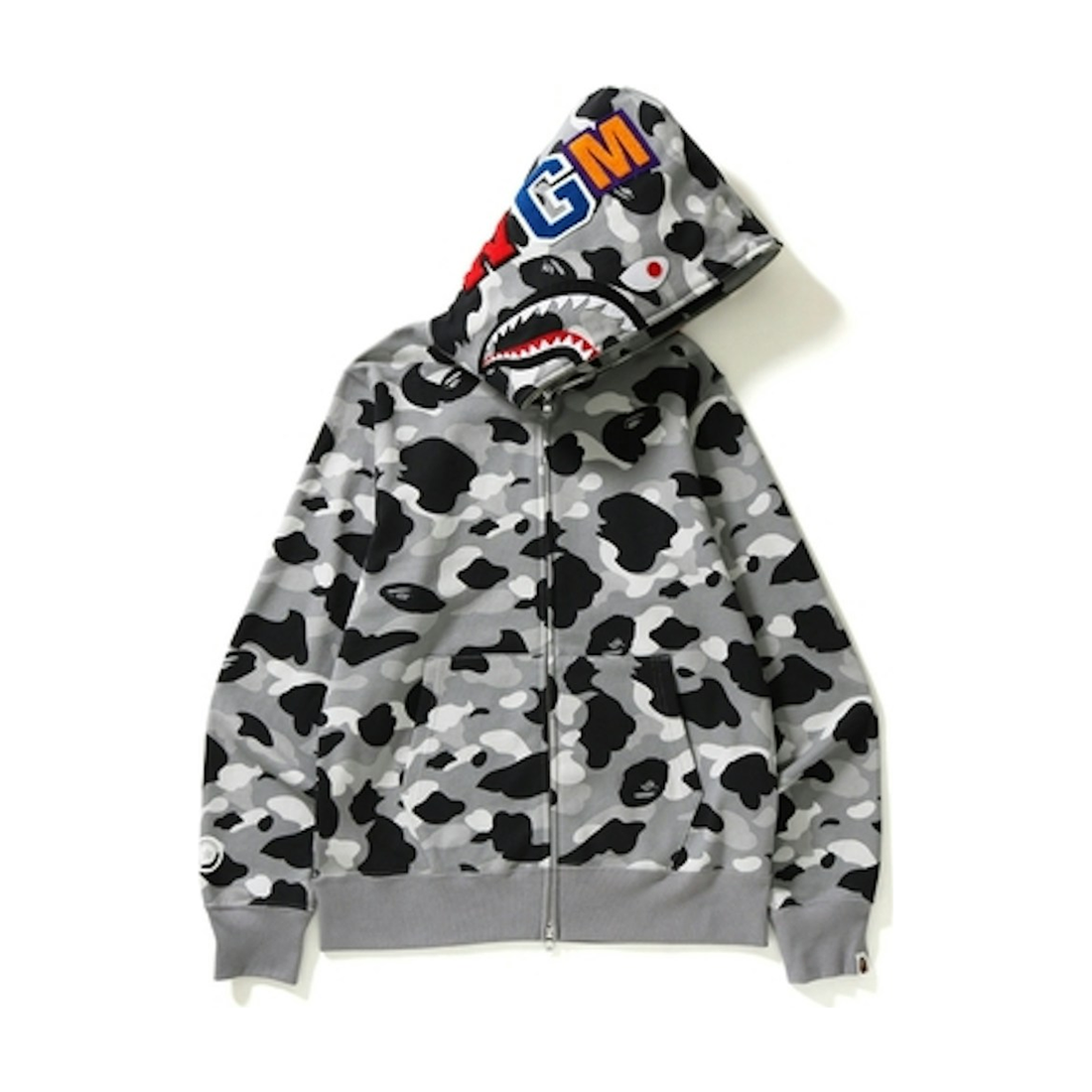 BAPE ZIP HOODIE '1ST CAMO SHARK GREY'