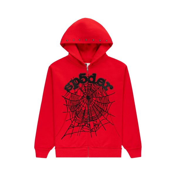 SPIDER HOODIE 'ZIP WEB RED'