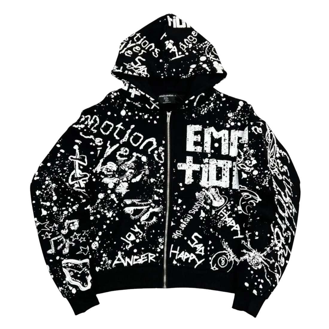 MIXED EMOTIONS HOODIE 'GRAFFITI BLACK'