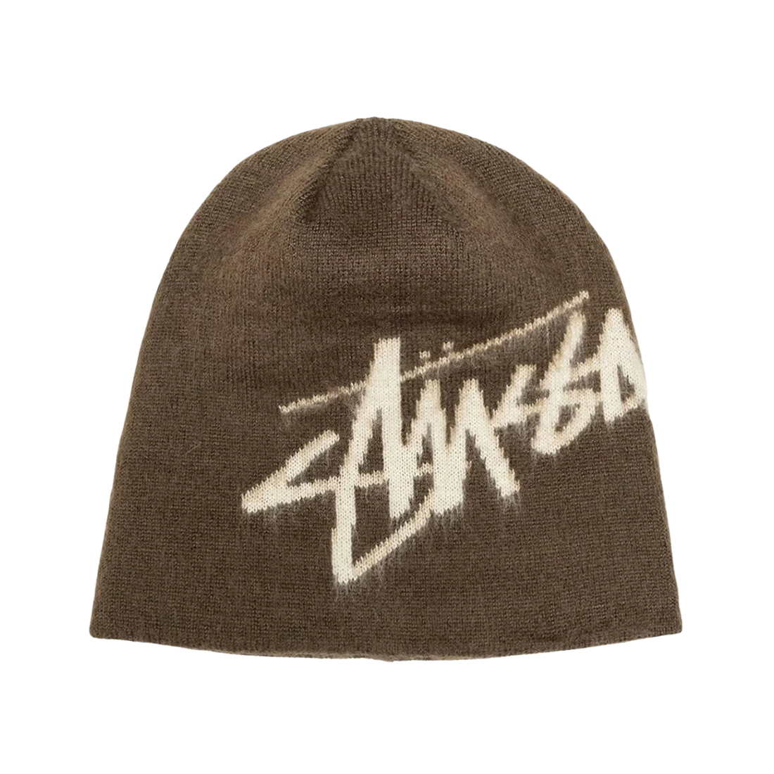 STUSSY BEANIE 'BRUSHED OUT STOCK SKULLCAP BROWN'