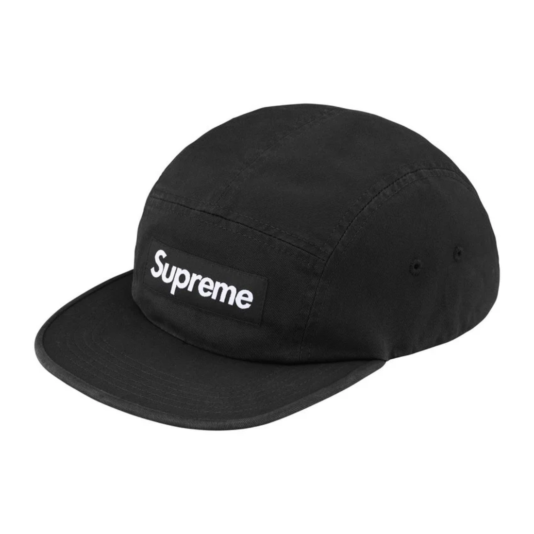 SUPREME CAP 'WASHED CHINO TWILL CAMP BLACK'