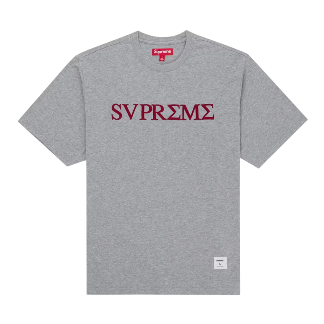 SUPREME TEE 'HEATHER GREY SS26 GREEK'