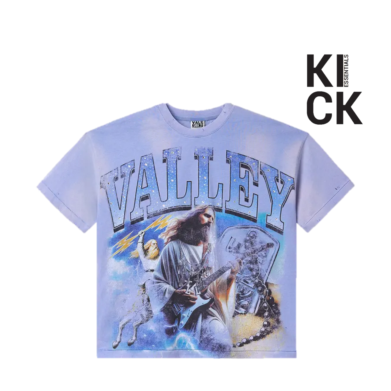 VALE FOREVER TEE 'HOLY HEAVY METAL BLING BLUE'