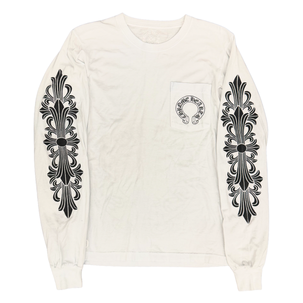 CHROME HEARTS LONGSLEEVE ‘FLORAL WHITE'