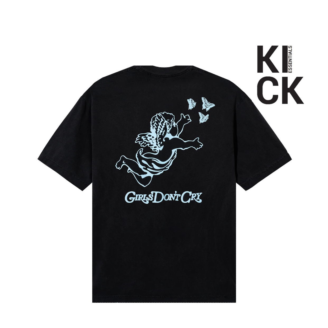 GIRLS DONT CRY TEE 'VINTAGE BLACK LIGHT BLUE'