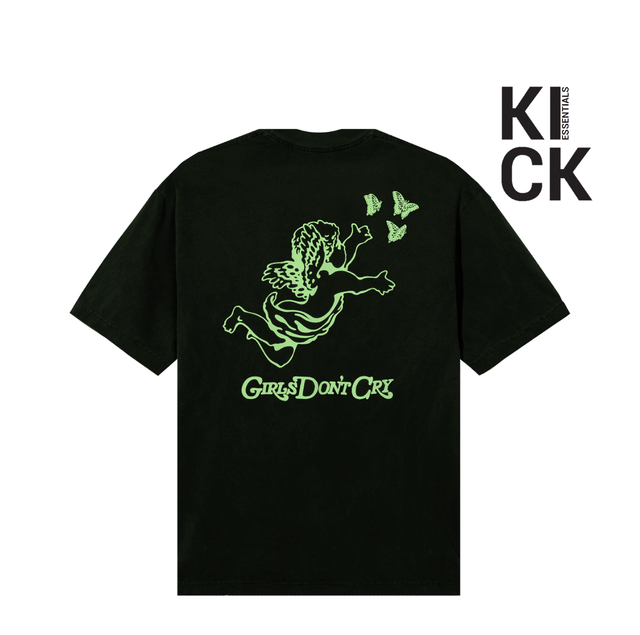 GIRLS DONT CRY TEE 'VINTAGE BLACK LIGHT GREEN'