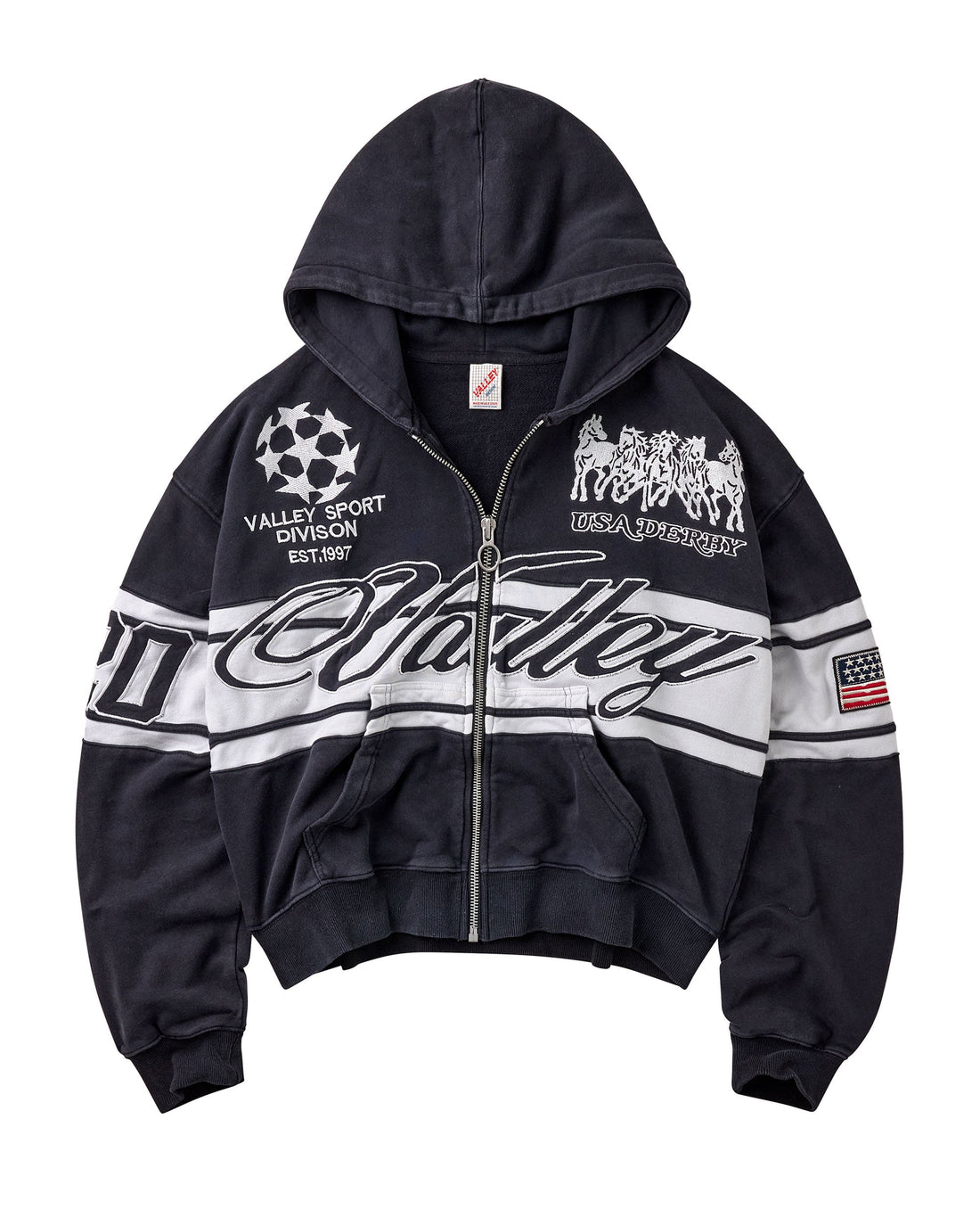 VALE FOREVER ZIP-UP 'BLACK CURSIVE'