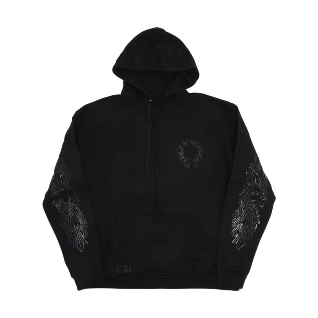 CHROME HEARTS HOODIE 'FLORAL HORSESHOE BLACK'