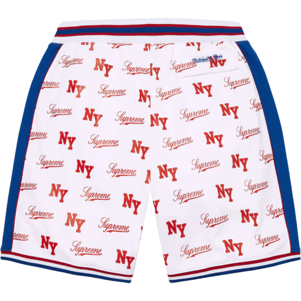 SUPREME SHORT 'MITCHELL & NESS MONOGRAM BASKETBALL WHITE'
