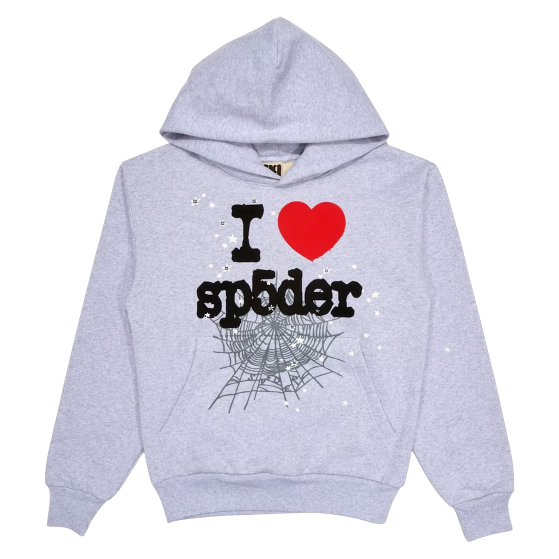 SP5DER HOODIE 'I HEART HEATHER GREY'