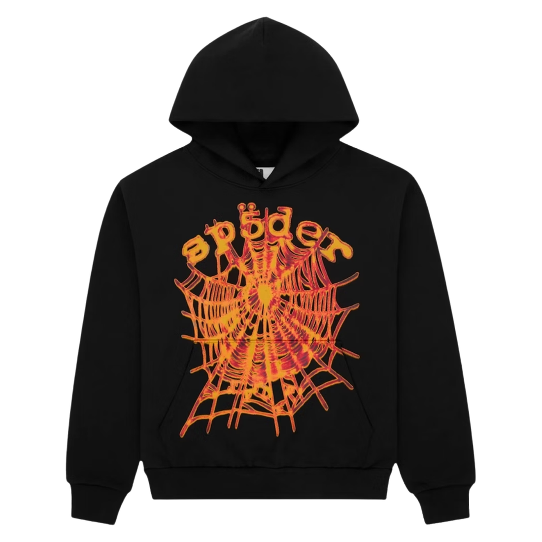 SP5DER HOODIE 'OG WEB V2 BLACK ORANGE'