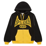 SP5DER HOODIE 'TF ZIP BLACK YELLOW'