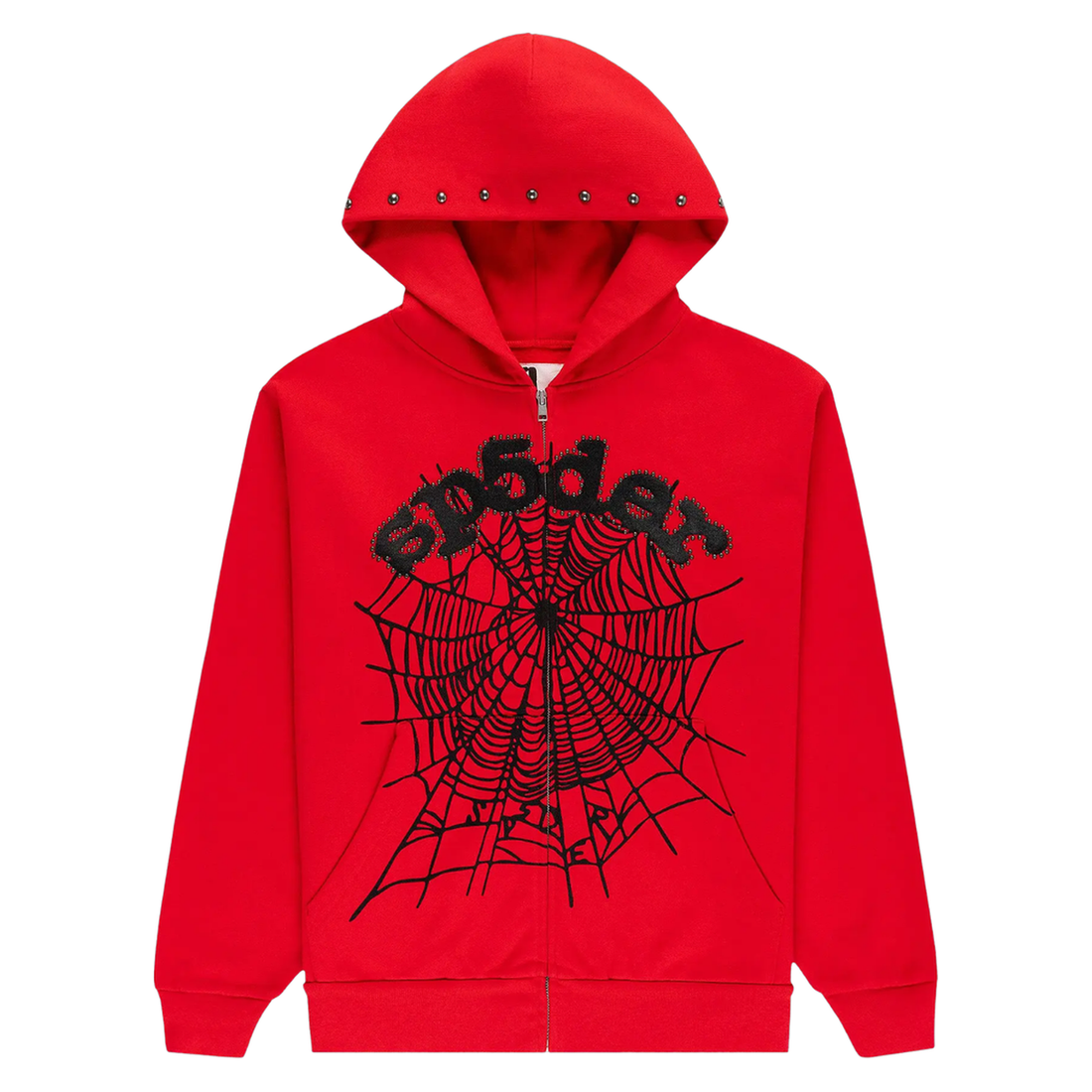 SP5DER HOODIE 'ZIP WEB RED'