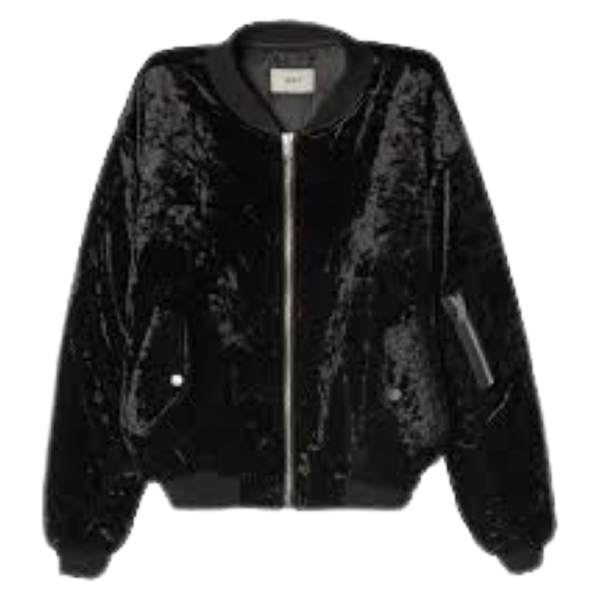 VAGUE STUDIOS BOMBER JACKET 'CRUSHED VELVET BLACK'