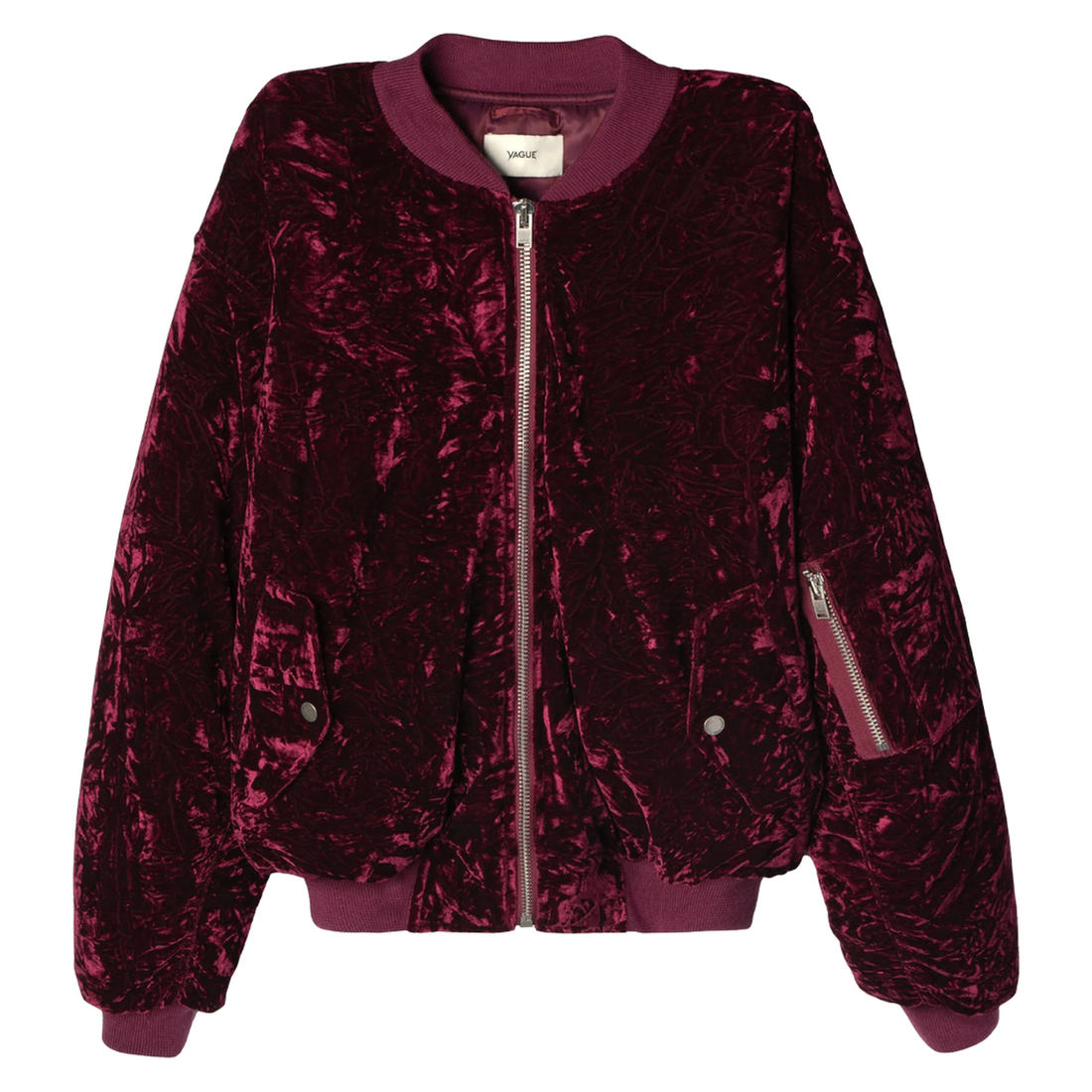 VAGUE STUDIOS BOMBER JACKET 'CRUSHED VELVET MERLOT'