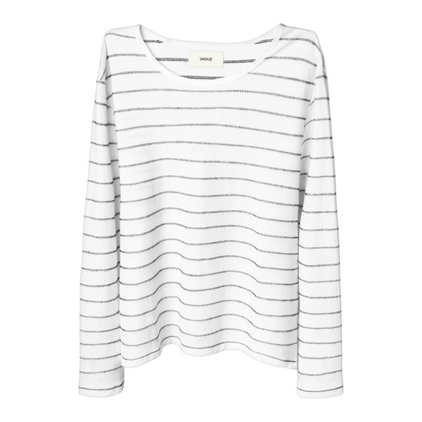 VAGUE STUDIOS LONGSLEEVE 'SINGLE STITCH STRIPED WHITE'