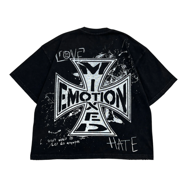 MIXED EMOTIONS TEE 'BLACK CHAOS'