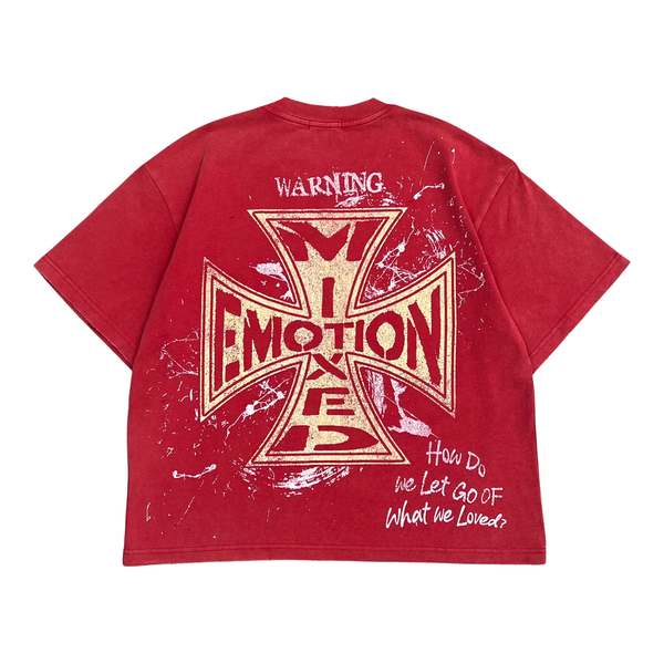 MIXED EMOTIONS TEE 'CRIMSON RED'
