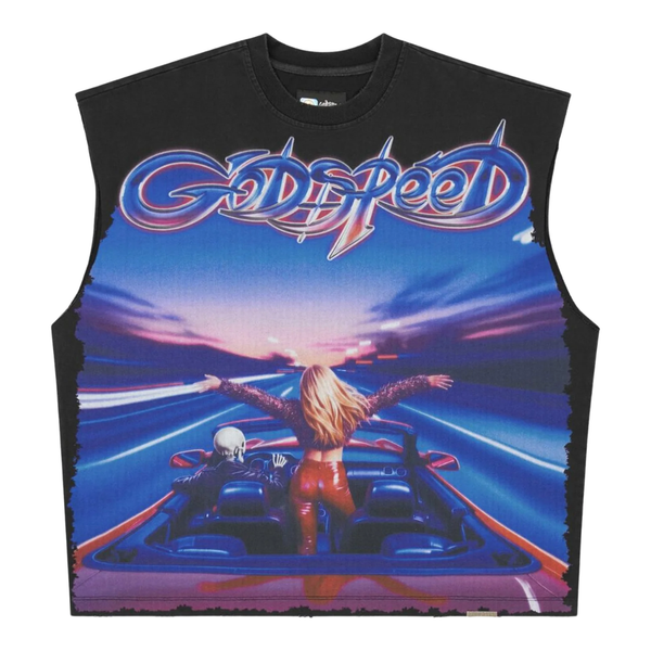 GODSPEED TEE 'FUN SLEEVELESS BLACK WASH'