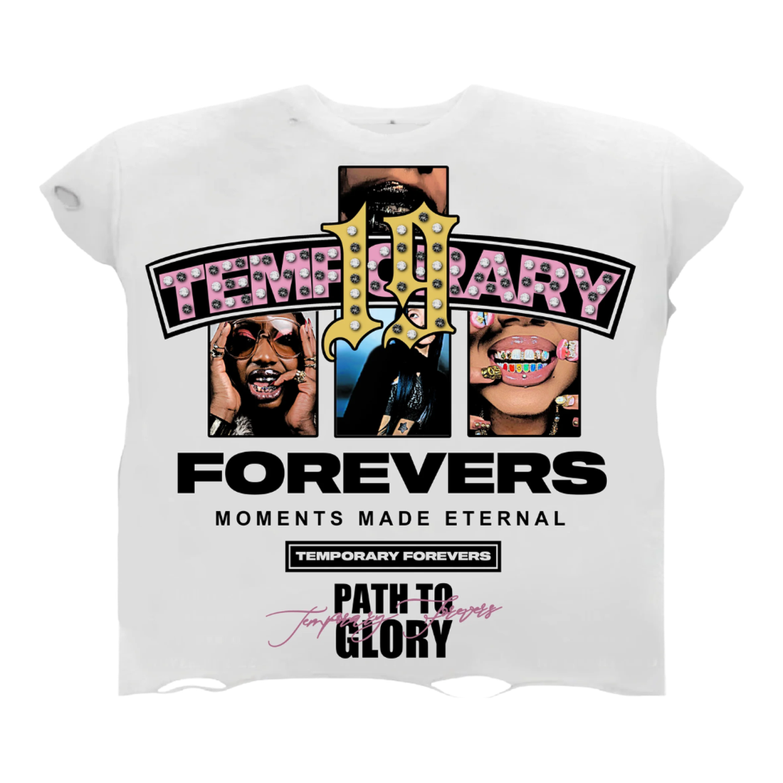 TEMPORARY FOREVERS TEE 'ETERNAL SHINE CUTOFF WHITE'