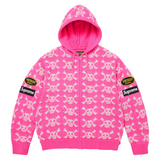 SUPREME ZIP-UP 'VANSON LEATHERS SKULL PINK'
