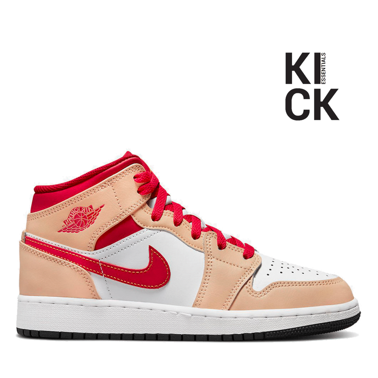 AIR JORDAN 1 MID (GS) 'BEIGE RED'