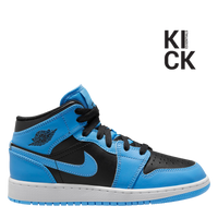 AIR JORDAN 1 MID 'UNIVERSITY BLUE BLACK'