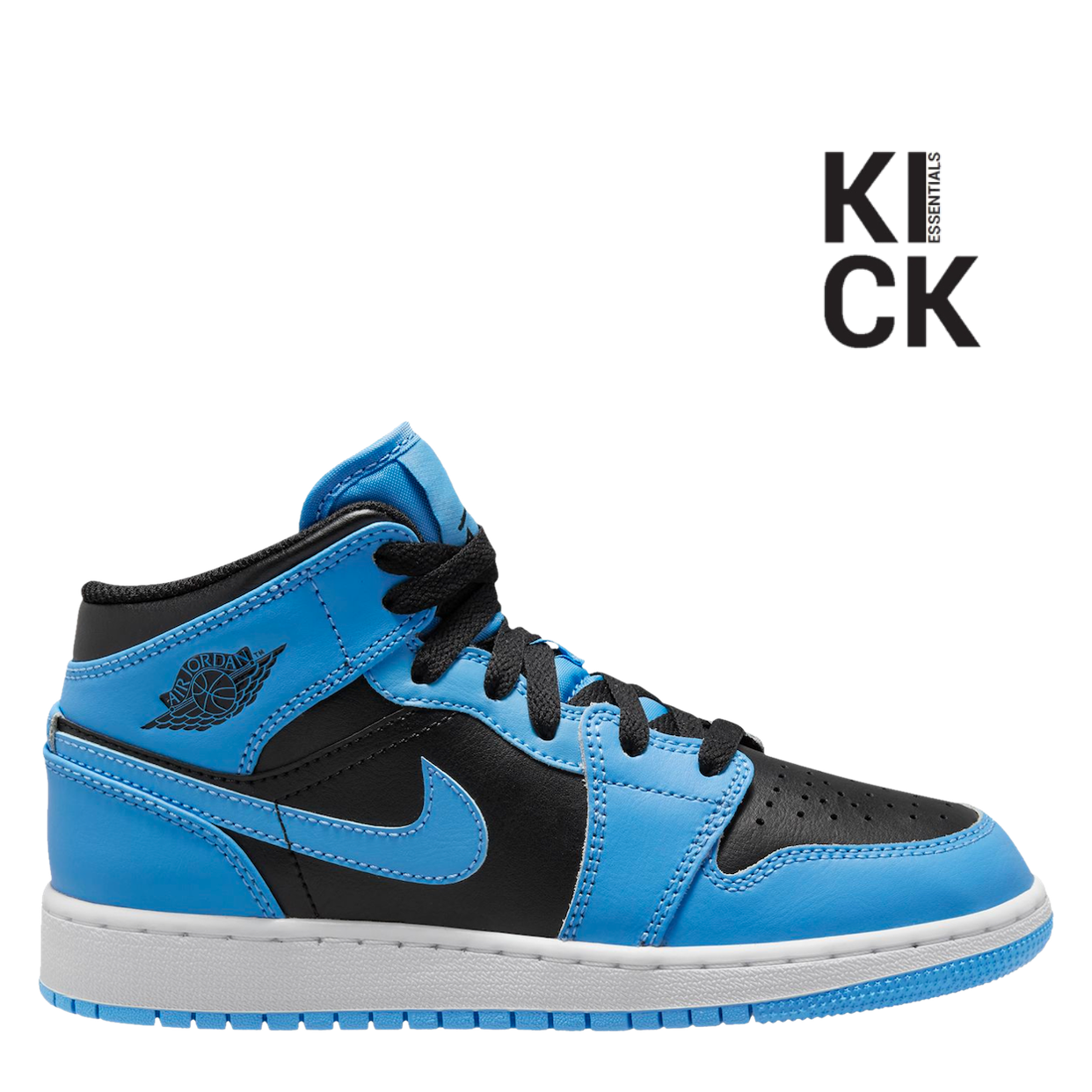 AIR JORDAN 1 MID 'UNIVERSITY BLUE BLACK'