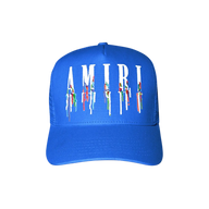 AMIRI HAT 'PAINT DRIP TRUCKER BLUE'