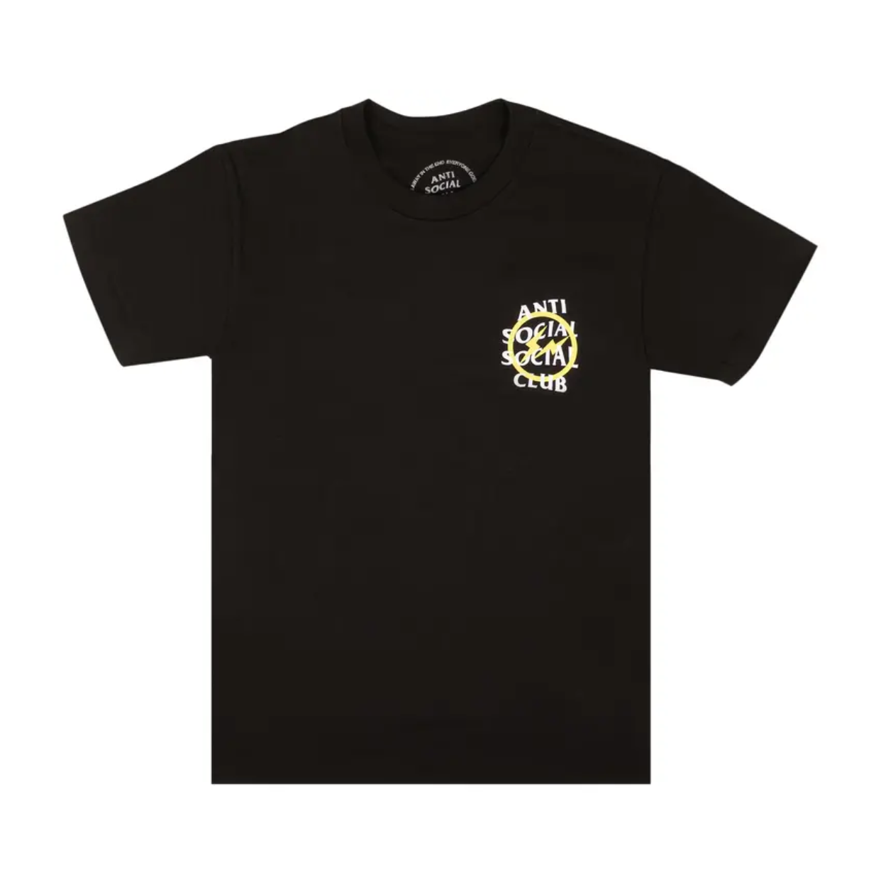 ANTI SOCIAL TEE 'FRAGMENT BLACK YELLOW BOLT'