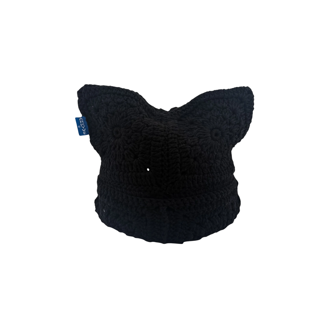 ARKYVE HAT 'CAT BLACK CROCHET'