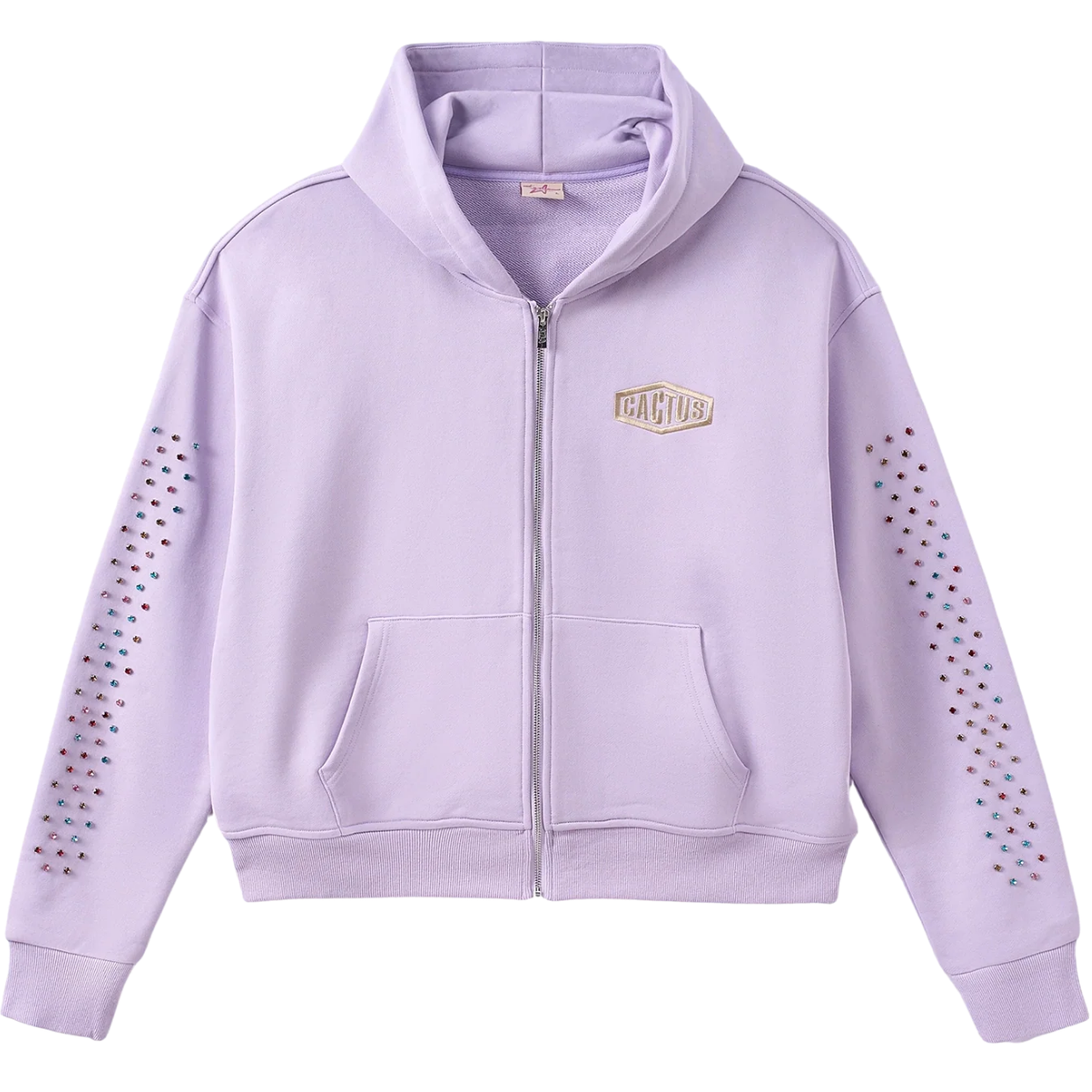 AZVA ZIP HOODIE 'CRYSTAL CACTUS LAVENDER'