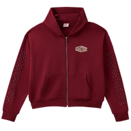 AZVA ZIP HOODIE 'CRYSTAL CACTUS RED'