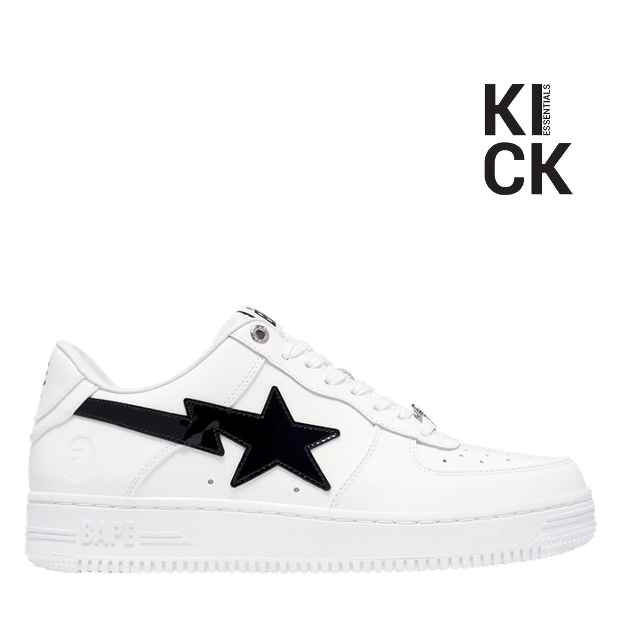 BAPESTA 'LOW #2 WHITE PATENT'