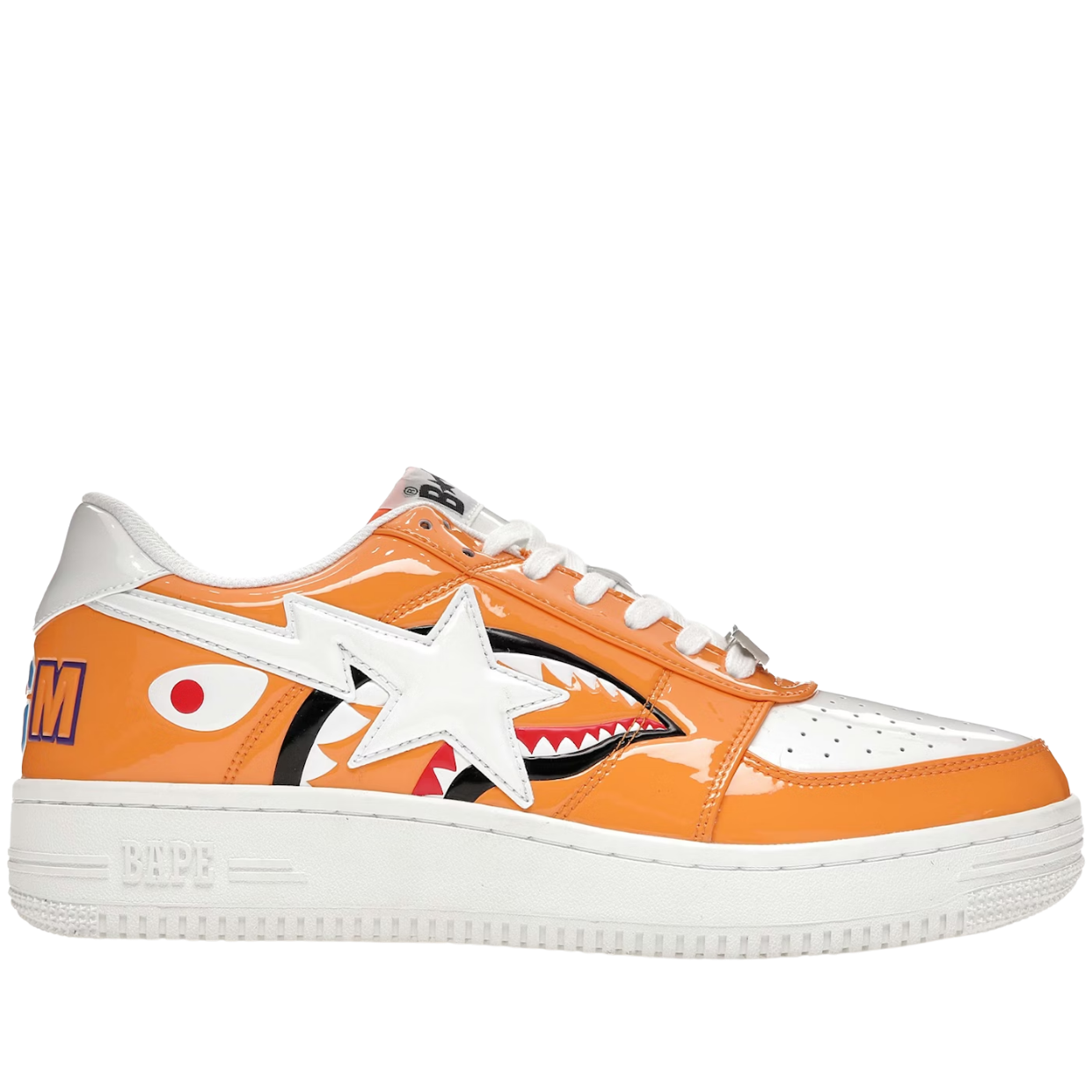 BAPE BAPESTA LOW 'COLOR BLOCK SHARK ORANGE'