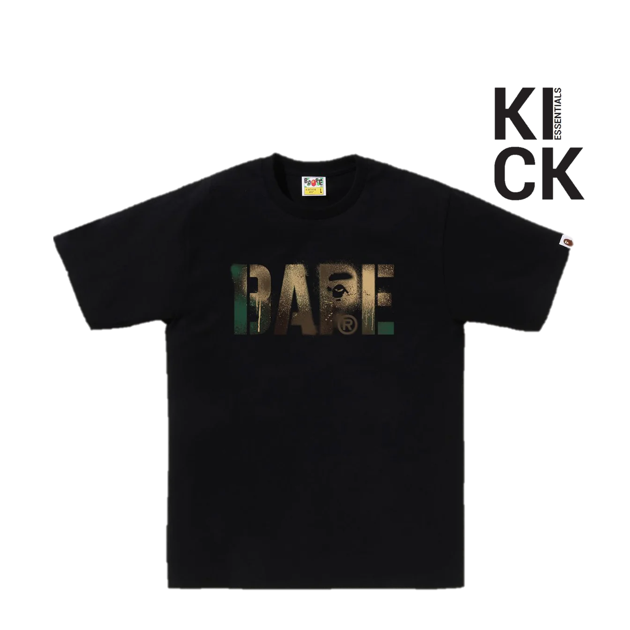 BAPE TEE 'MAP CAMO STENCIL BLACK'