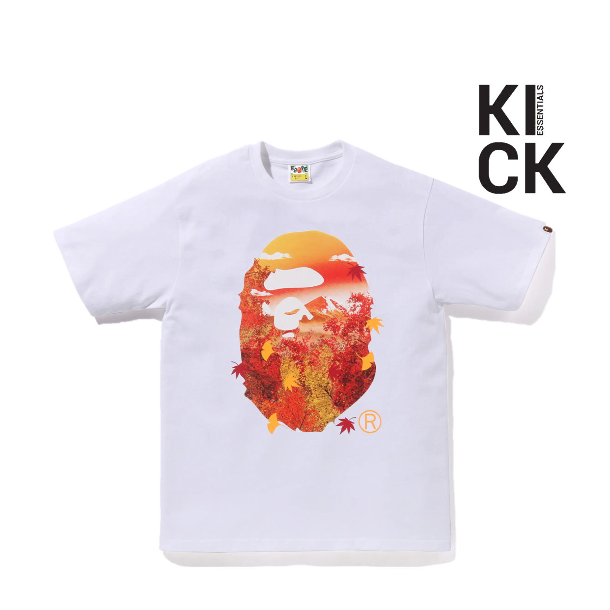 BAPE TEE 'FIREY LEAF WHITE'