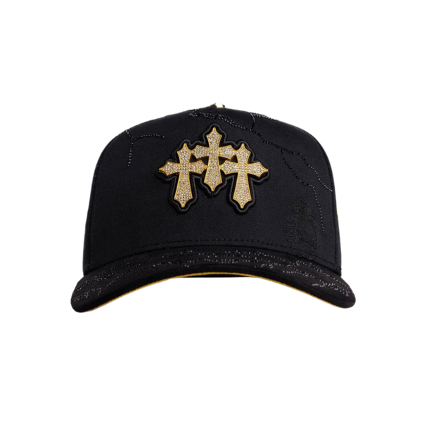 BIGG BOSS HAT '3 CRUCES BLACK GOLD'