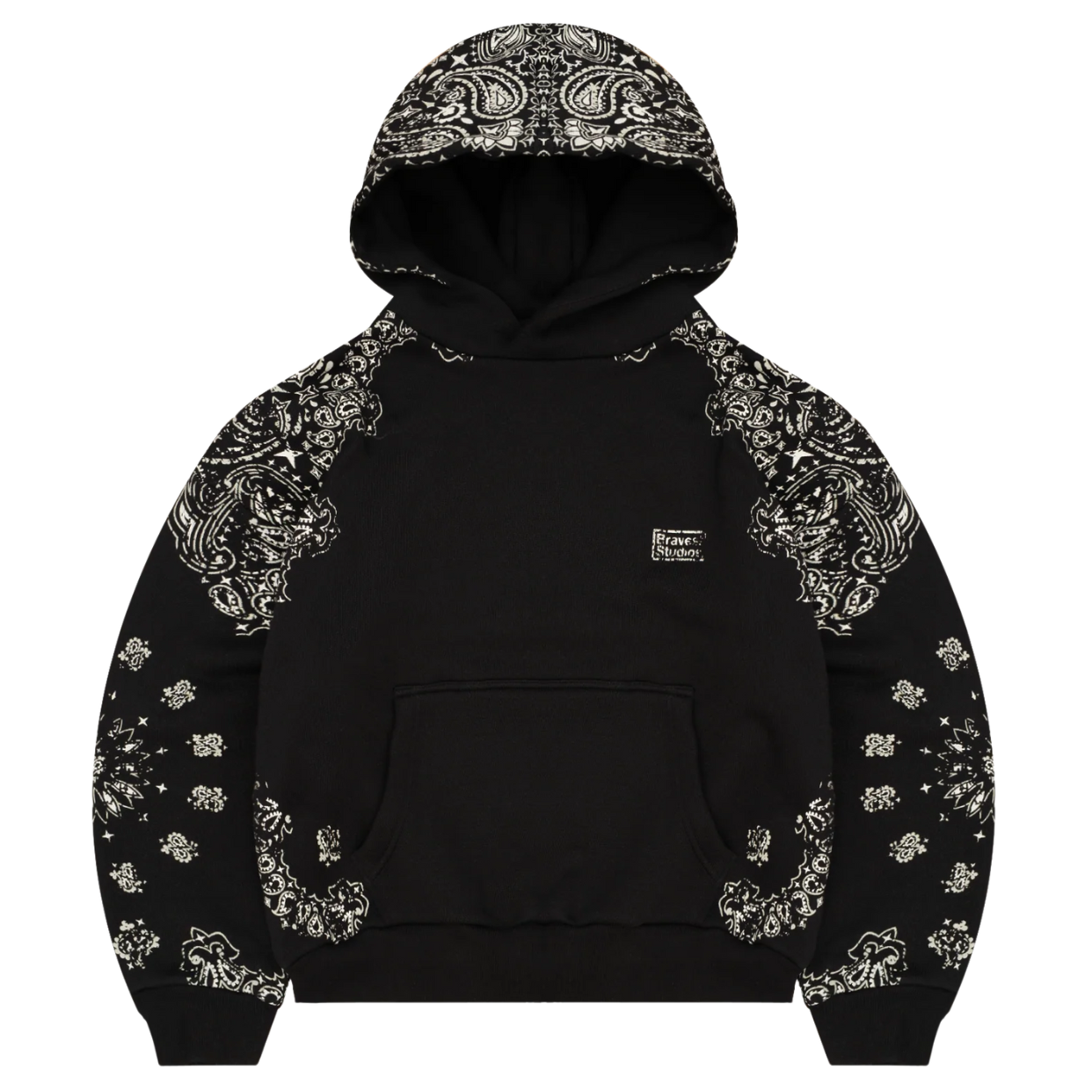 BRAVEST STUDIOS HOODIE 'BLACK PAISLEY'