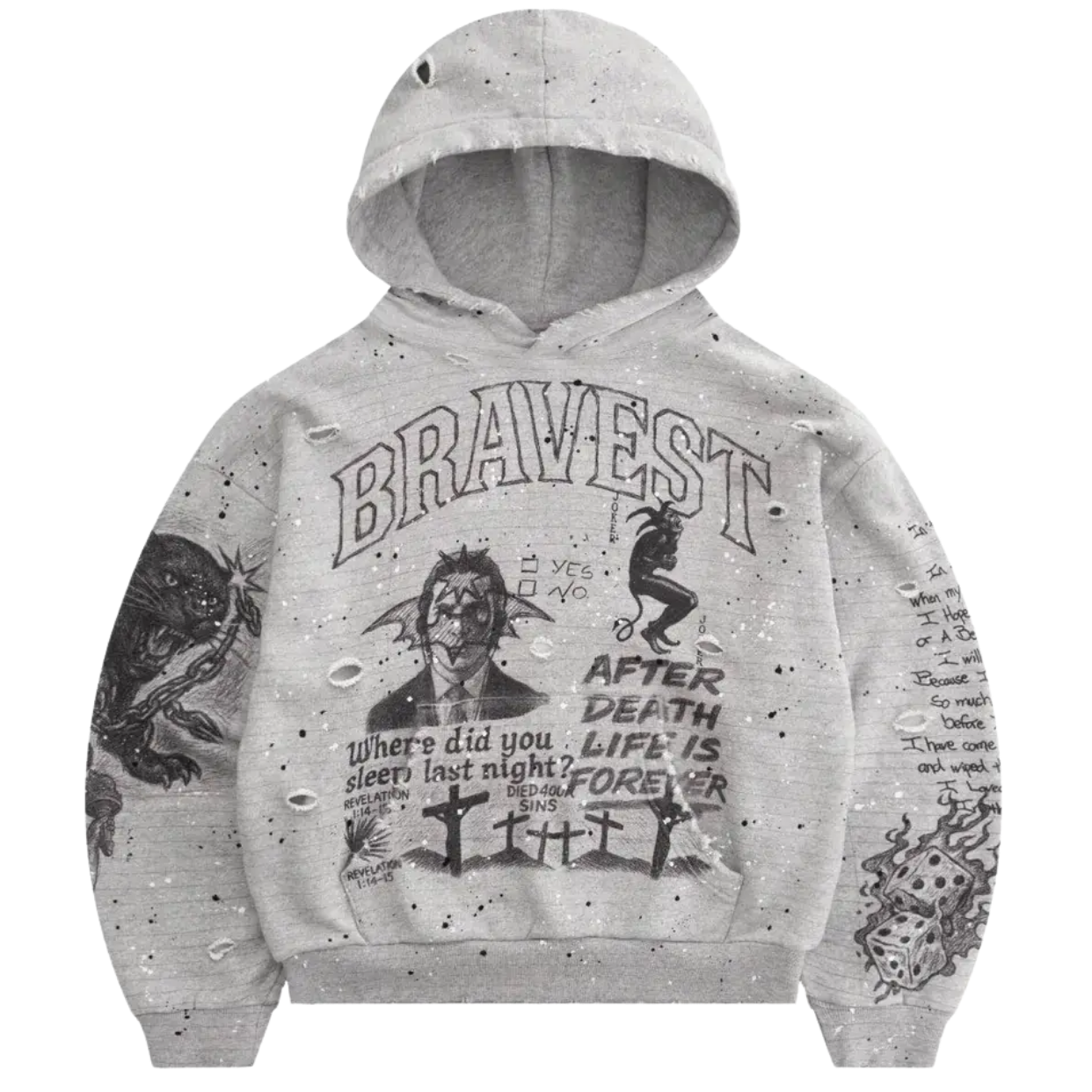 BRAVEST STUDIOS HOODIE 'SKETCH HEATHER GREY'