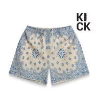 BRAVEST STUDIOS SHORT 'PAISLEY SCRENPRINT CREAM'