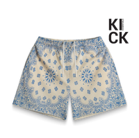 BRAVEST STUDIOS SHORT 'PAISLEY SCRENPRINT CREAM'