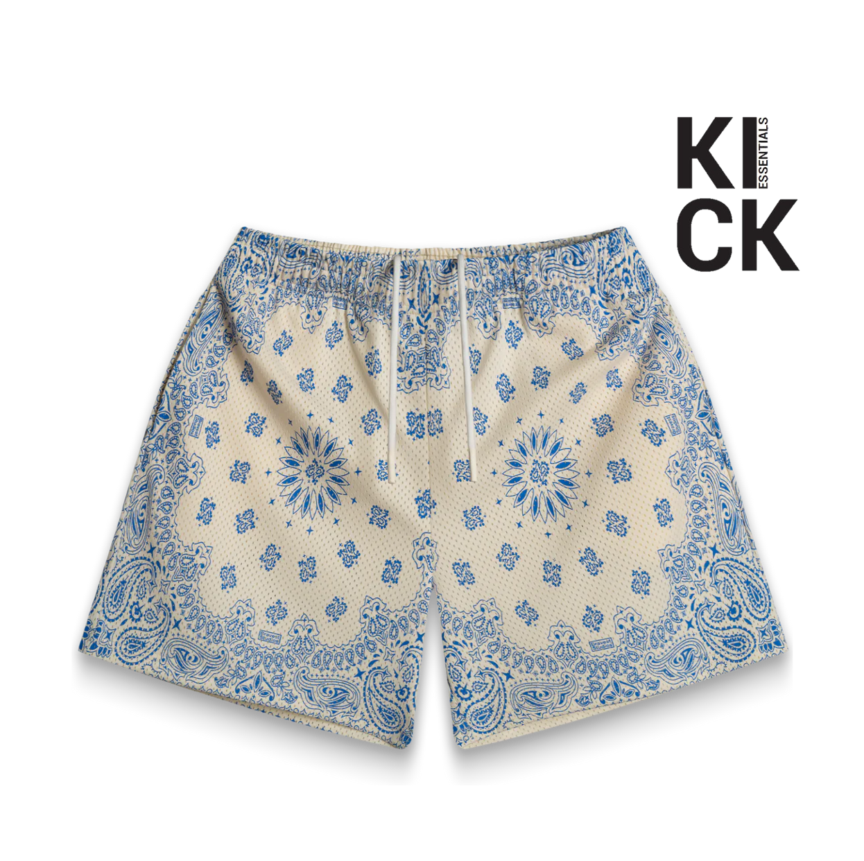 BRAVEST STUDIOS SHORT 'PAISLEY SCRENPRINT CREAM'