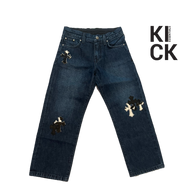 CHROME HEARTS DENIM (KIDS) 'BLACK COW PATCH