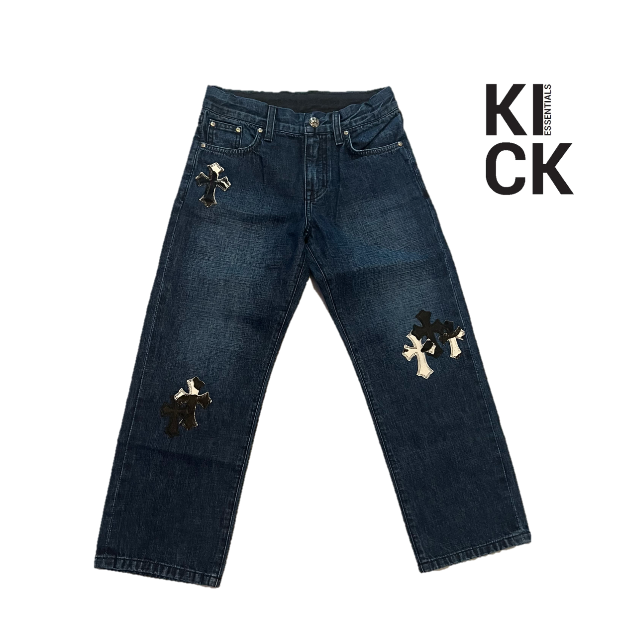 CHROME HEARTS DENIM (KIDS) 'BLACK COW PATCH