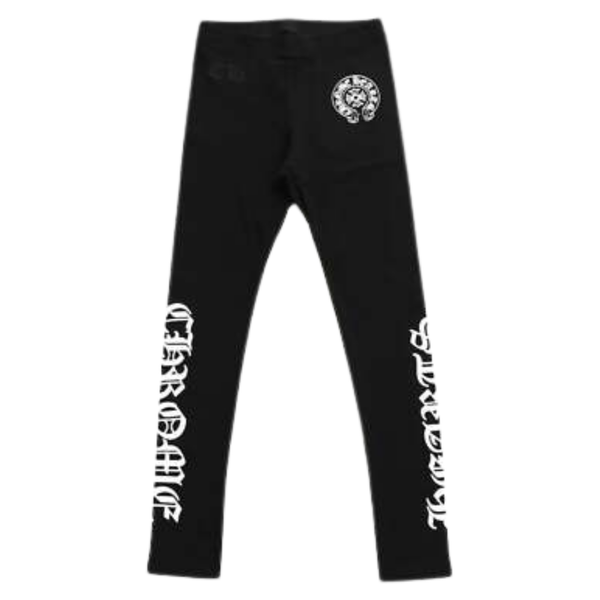 CHROME HEARTS LEGGINGS 'HORSESHOE SCRIPT LOGO BLACK'