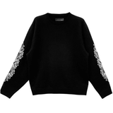 CHROME HEARTS SWEATER 'CASHEMERE EMBROIDERED FLORAL SLEEVE BLACK'